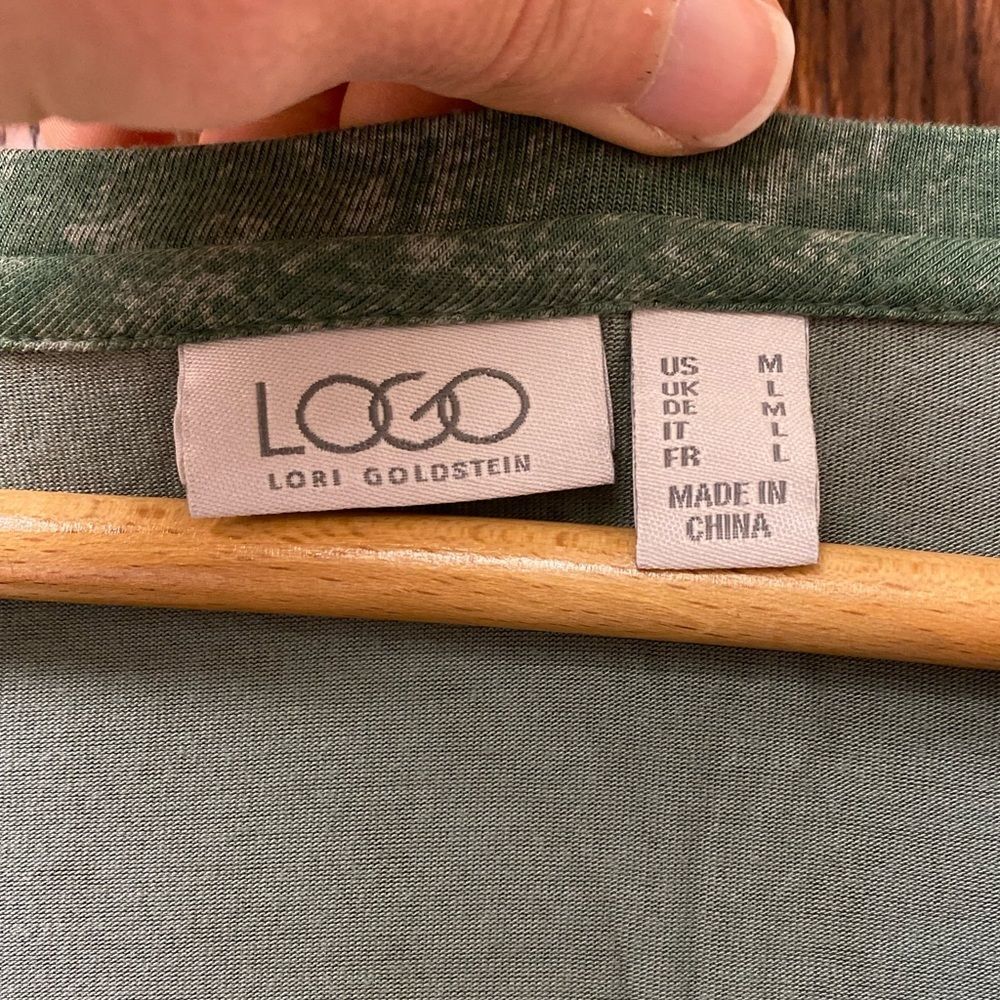 Logo lori‎ Goldstein green tie dye asymmetrical tunic top - Picture 5 of 8